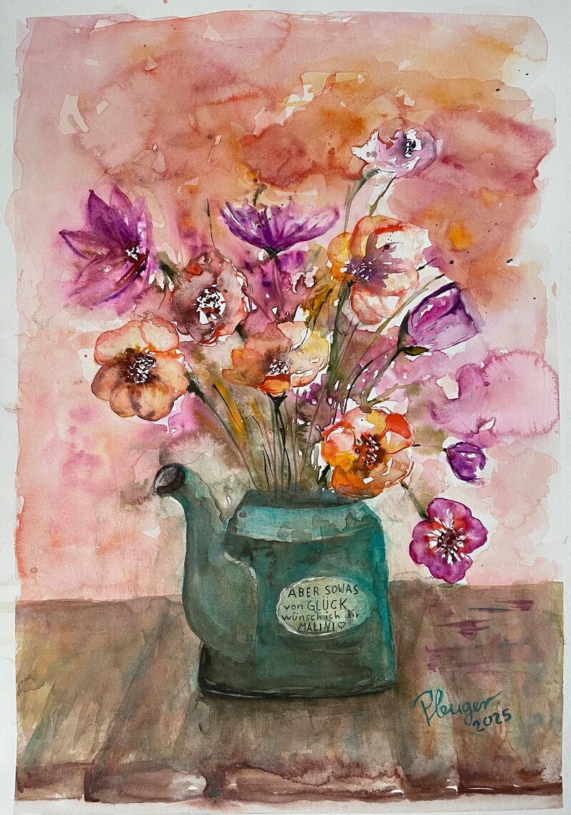 Moderne Blume in Aquarell
