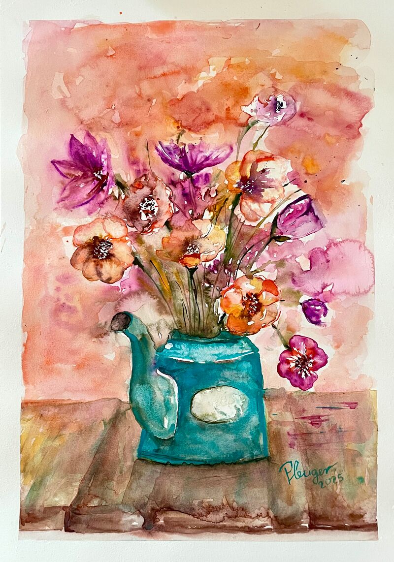 Moderne Blume in Aquarell