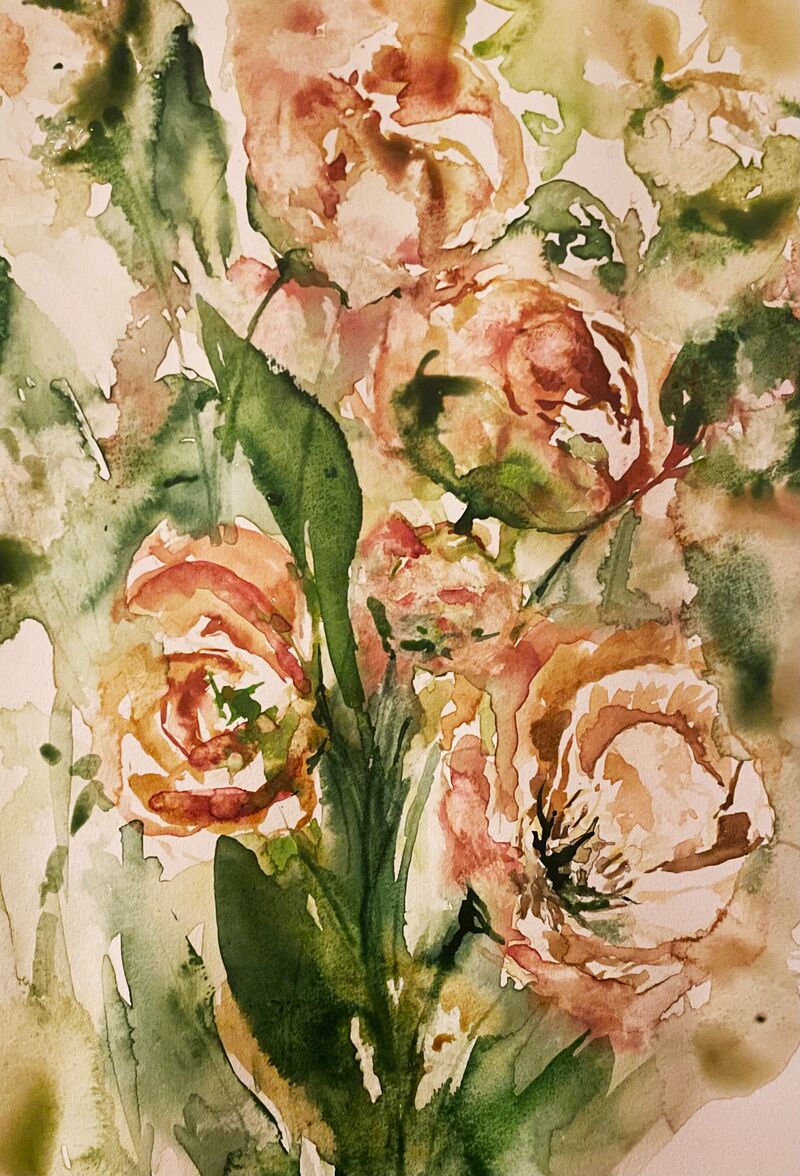 Pfingstrosen in Aquarell
