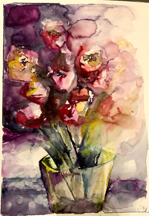 Moderne Blume in Aquarell