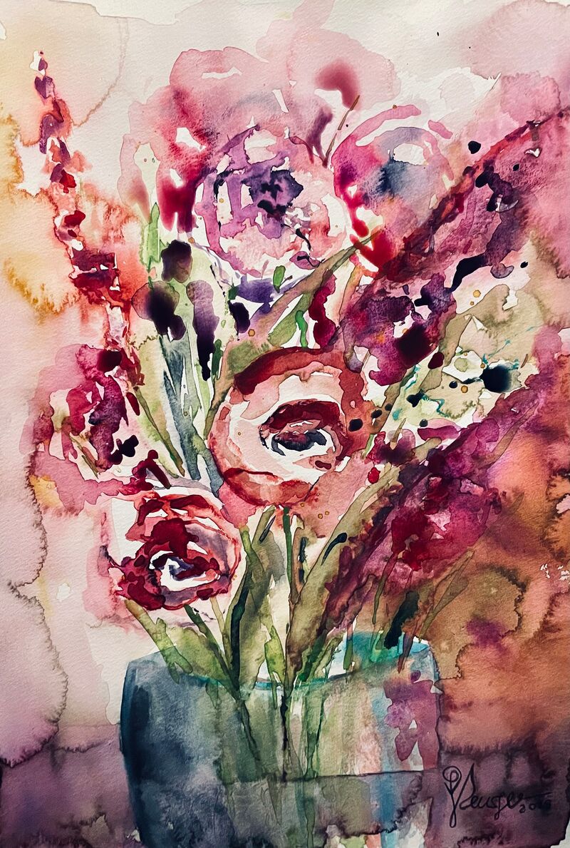 Blumenstrauß in Aquarell